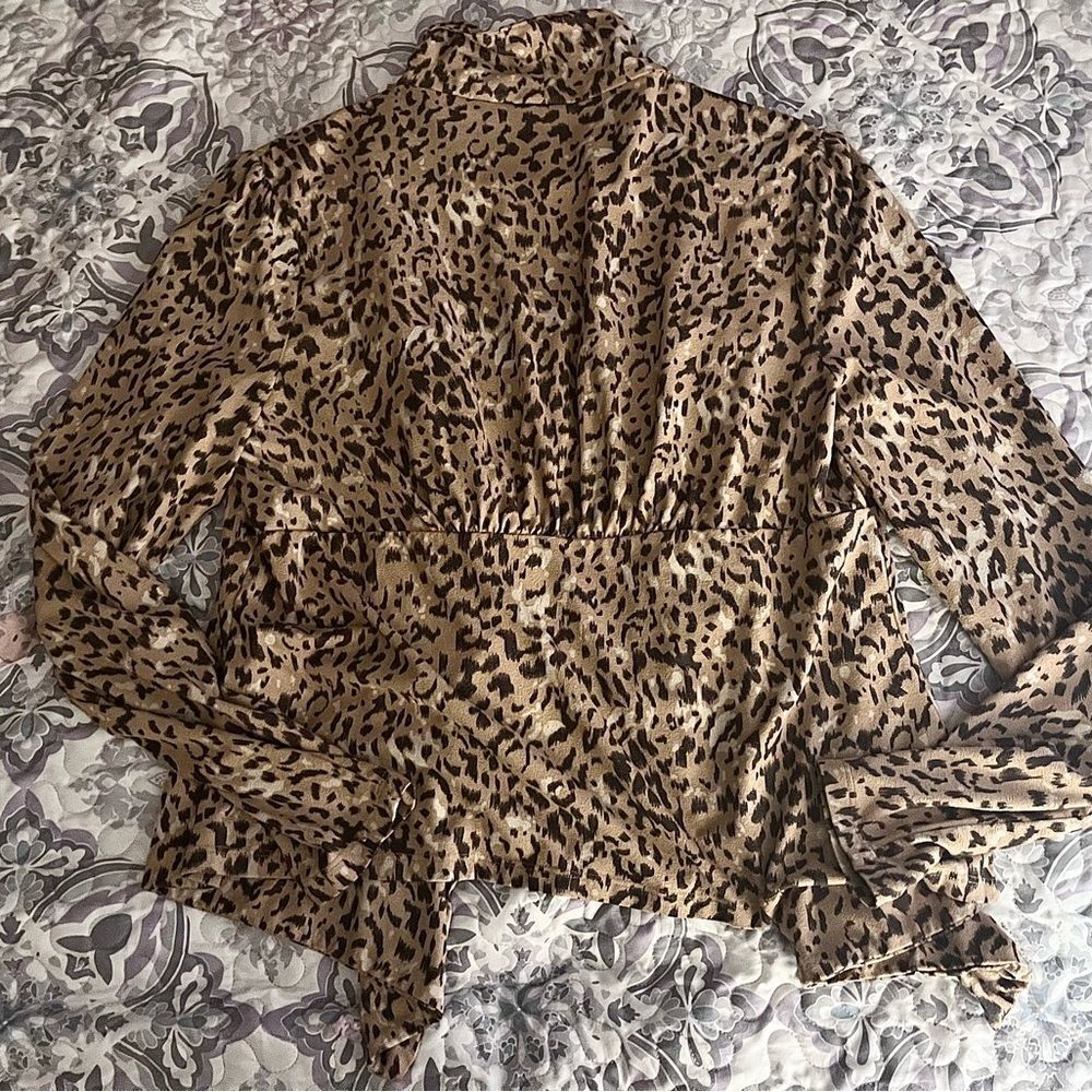 Cato Leopard Print Jacket -‎ Brown and Cream - Picture 4 of 5